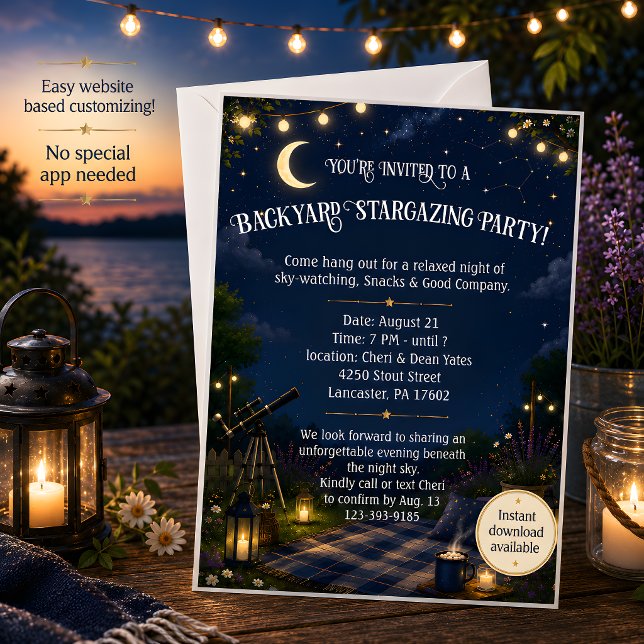 Backyard Stargazing Party Invitation (Backyard Stargazing Party Invitation)