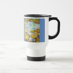Backyard Stream Watercolor Travel Mug