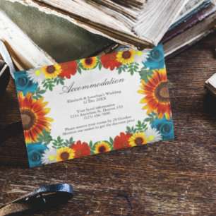 Backyard Summer Floral Accommodation Enclosure Card