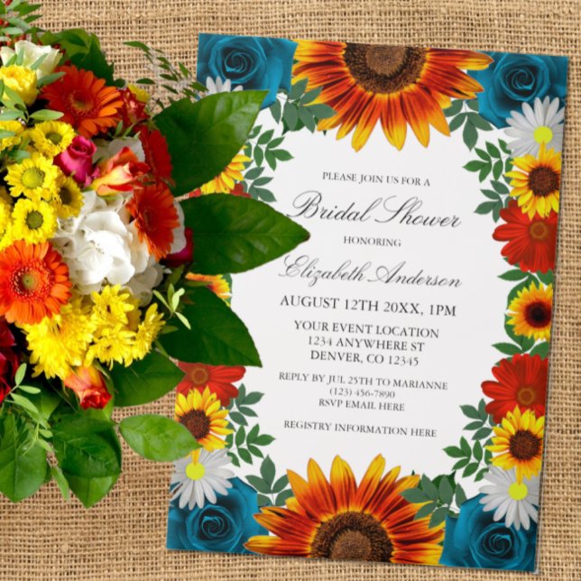 Backyard Summer Floral Bridal Shower Vellum Invitations (Creator Uploaded)