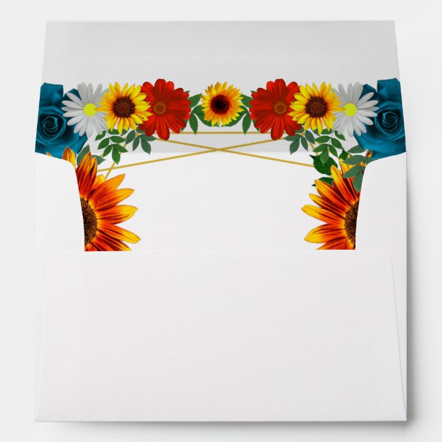 Backyard Summer Floral Geometric Envelope (Back (Bottom))
