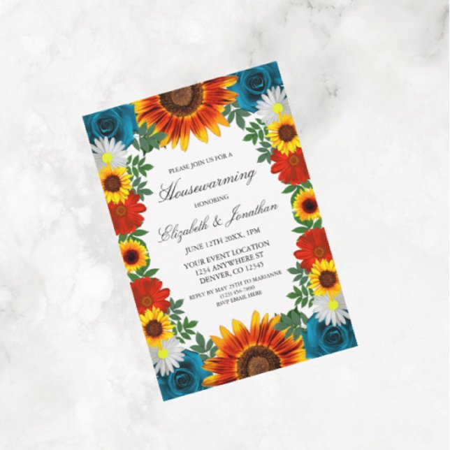 Backyard Summer Floral Housewarming Invitation (Creator Uploaded)