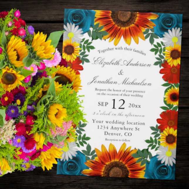 Backyard Summer Floral Wedding Vellum Invitations (Creator Uploaded)