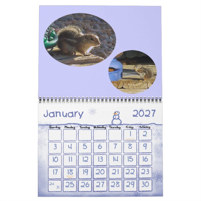 BACKYARD VISITORS CALENDAR (Jan 2027)