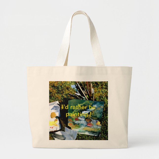 Backyard waterfall nature painting large tote bag (Front)