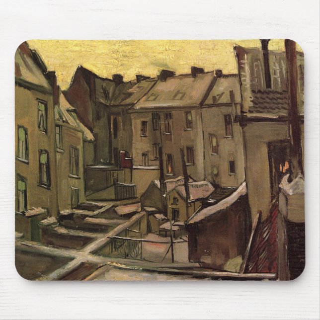 Backyards of Old Houses by Vincent van Gogh Mouse Pad (Front)
