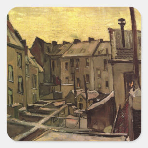Backyards of Old Houses by Vincent van Gogh Square Sticker
