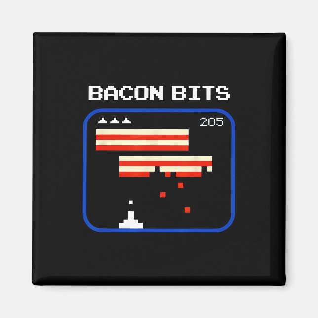 Bacon 8-bits Video Game Player Retro Nerd Geek  Magnet (Front)