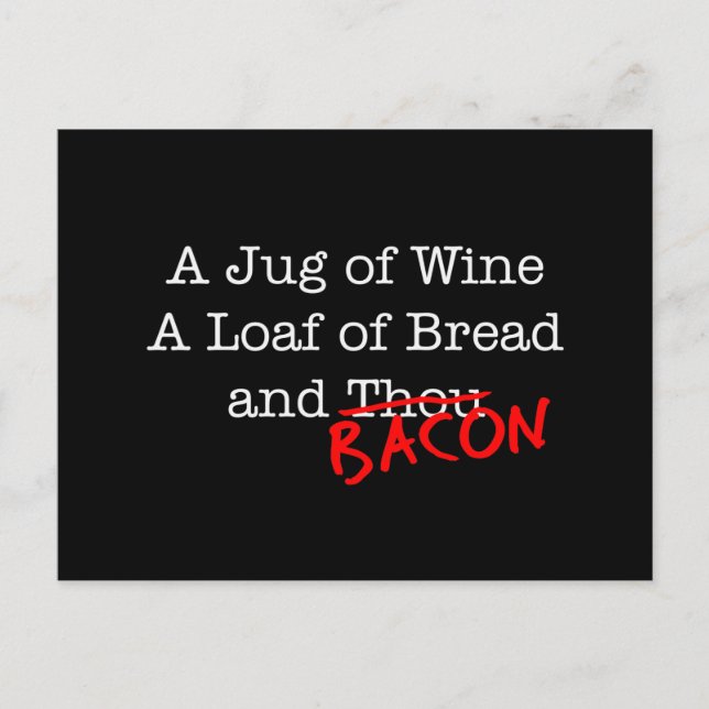 Bacon A Jug of Wine Postcard (Front)