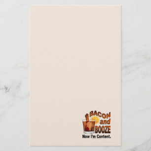 BACON and BOOZE! Now I'm Content. Stationery