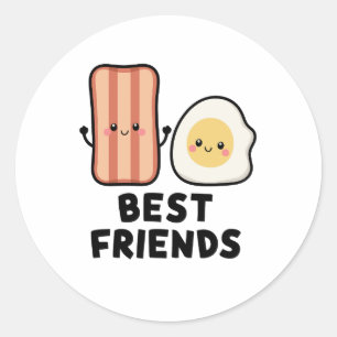 Bacon and Egg Best Friends Classic Round Sticker