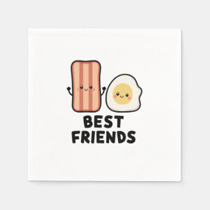 Bacon and Egg Best Friends Napkin