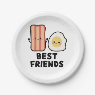 Bacon and Egg Best Friends Paper Plate