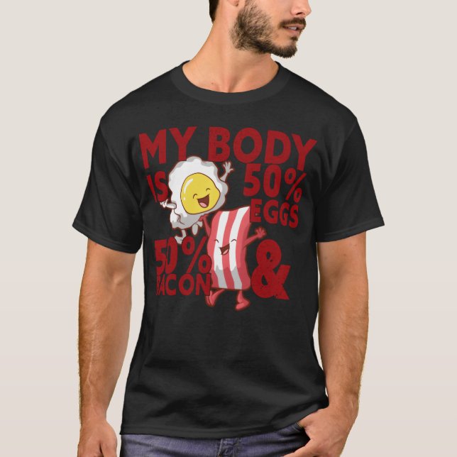 Bacon And Eggs Breakfast Fastfood Food Lover vinta T-Shirt (Front)