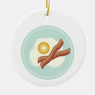 Bacon And Eggs Ceramic Tree Decoration