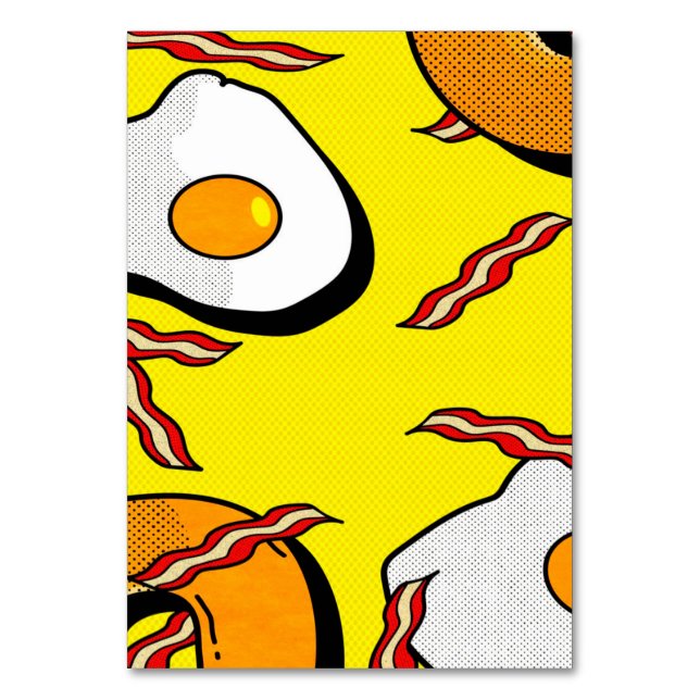 Bacon And Eggs | Cute Design  Table Number (Front)