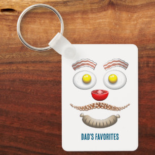 Bacon and Eggs on a Happy Fathers Day Key Ring