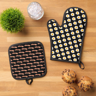 Bacon and Eggs Oven Mitt & Pot Holder Set