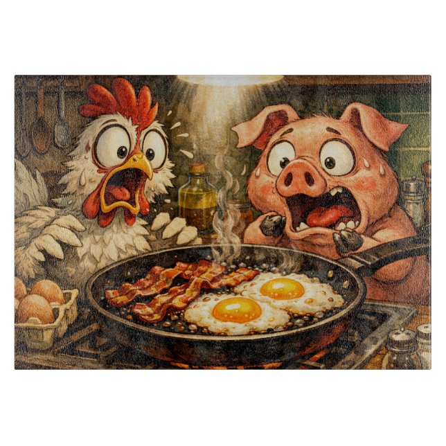 Bacon and Eggs Panic Cutting Board (Front)