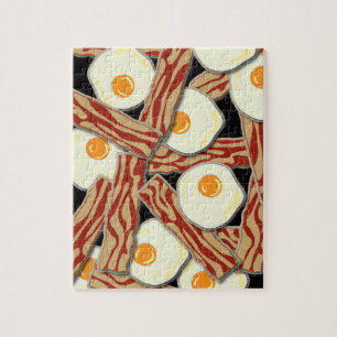 Bacon and Eggs Pattern Jigsaw Puzzle