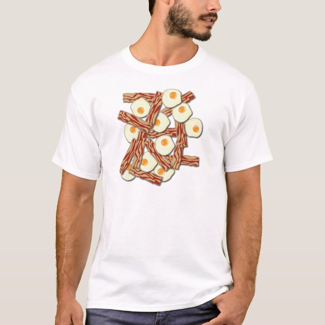 Bacon and Eggs Pattern T-Shirt (Front)