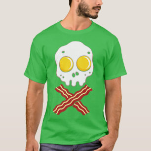 Bacon And Eggs Skull Breakfast Pirate Meat T-Shirt