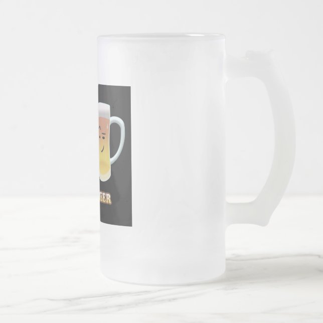 Bacon + Beer Are Up To Something Frosted Glass Beer Mug (Right)