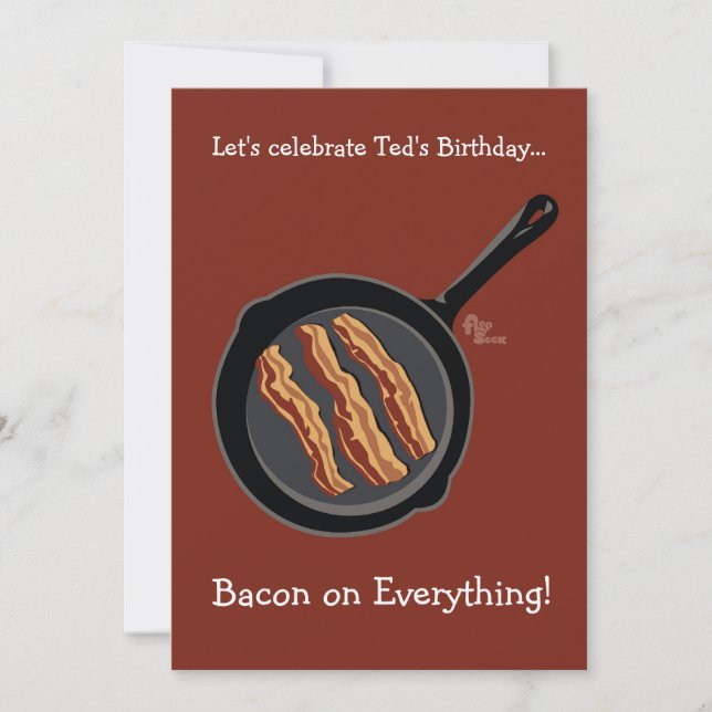 Bacon Birthday Party Invitation (Front)