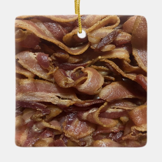 Bacon Ceramic Ornament (Front)