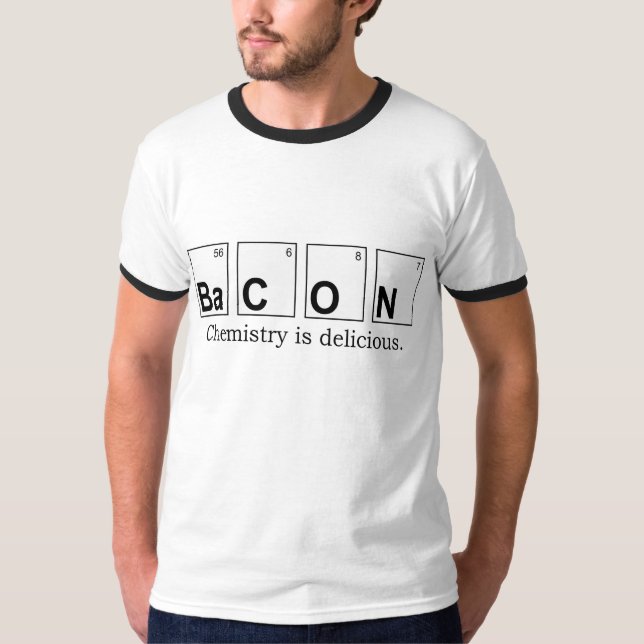 Bacon Chemistry Ringer Tee. T-Shirt (Front)