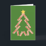 Bacon Christmas Tree Holiday Card<br><div class="desc">A perfect holiday gift for the meat lover in your life. This kitchy Christmas tree is made out of little bacon slices.</div>