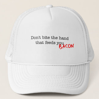 Bacon Don't Bite the Hand Trucker Hat