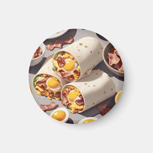 Bacon Egg Cheese Breakfast Wrap Magnet (Front)