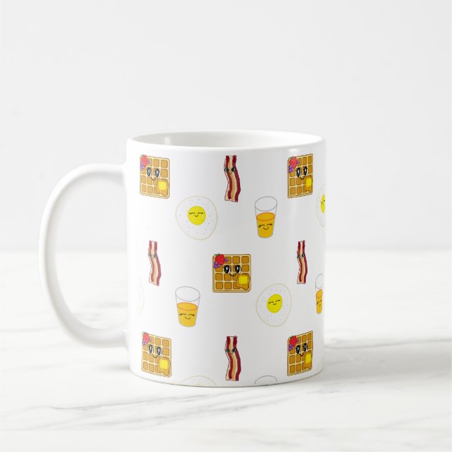 Bacon, Eggs, Waffles and Orange Juice Coffee Mug (Left)