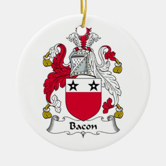 Bacon Family Crest Ceramic Tree Decoration
