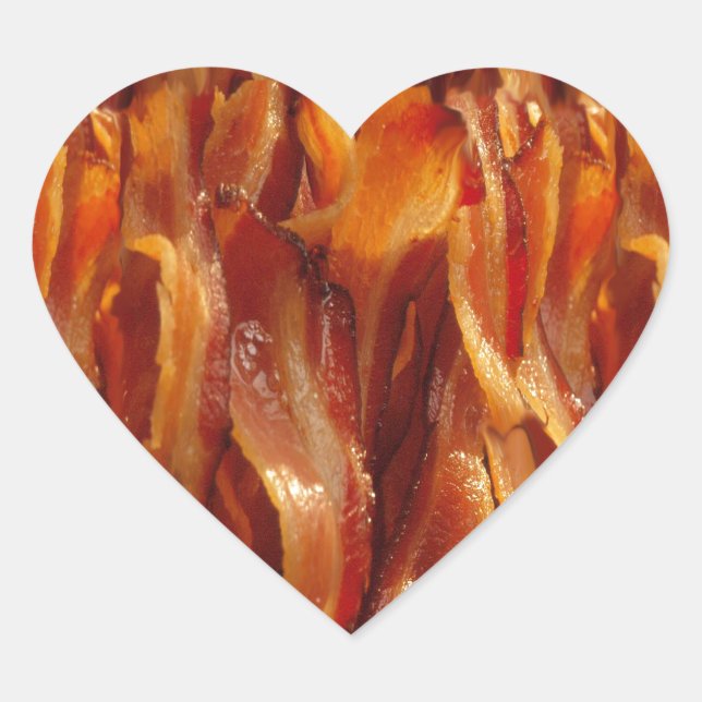 Bacon Field Yummy Pattern Decor Heart Sticker (Front)