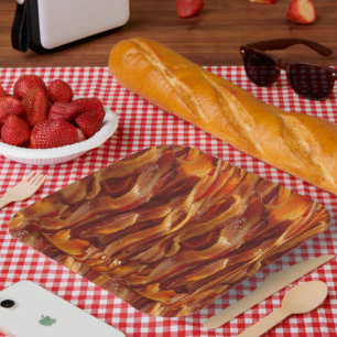 Bacon Field Yummy Pattern Decor Paper Plate