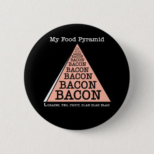 Bacon Food Pyramid 6 Cm Round Badge