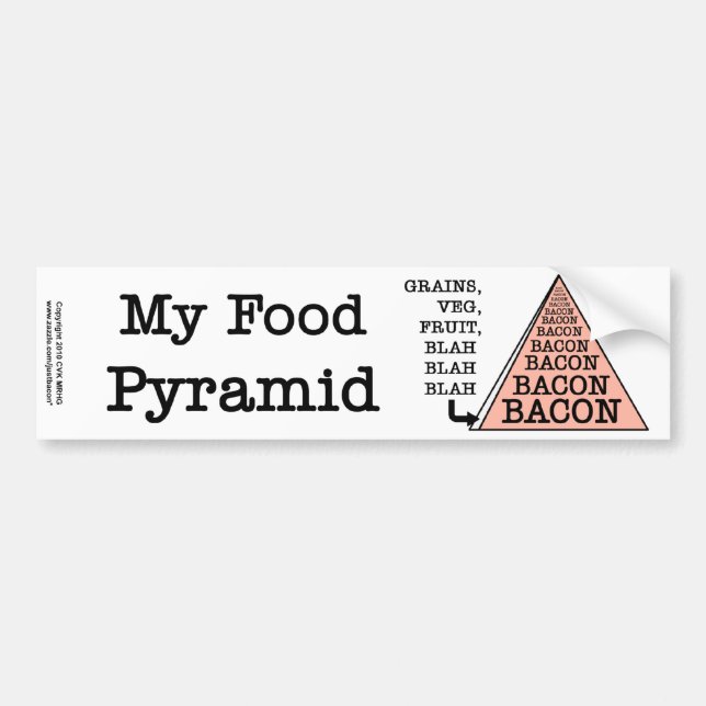 Bacon Food Pyramid Bumper Sticker (Front)