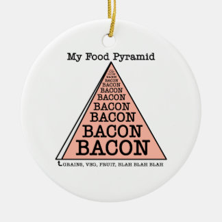 Bacon Food Pyramid Ceramic Tree Decoration