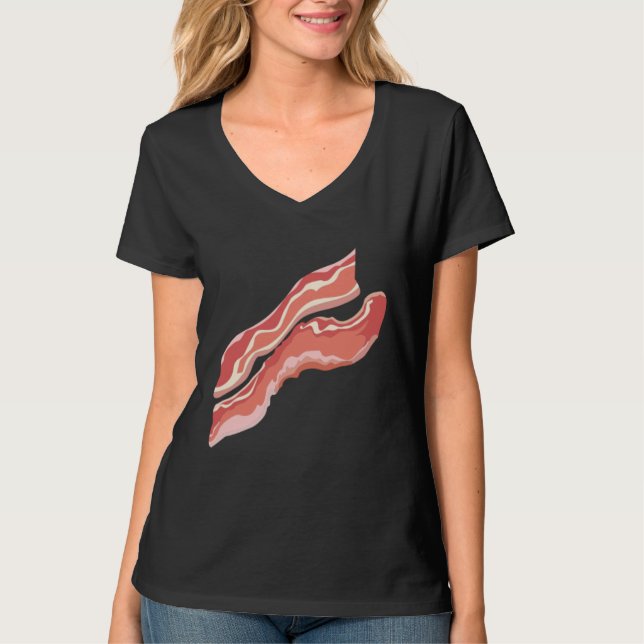 Bacon Halloween Breakfast Matching Couples Costume T-Shirt (Front)