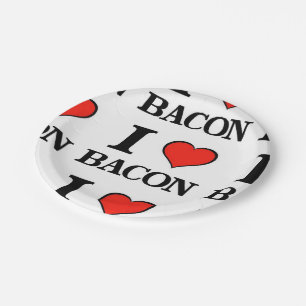 Bacon Heart Paper Plate