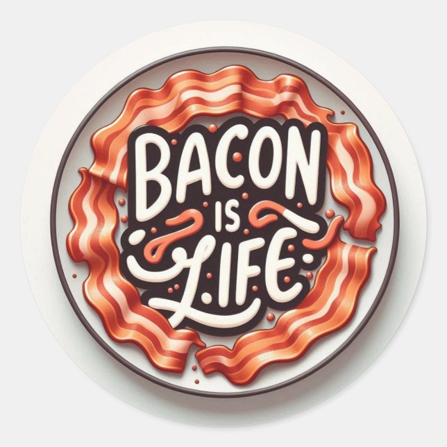 Bacon I Classic Round Sticker (Front)