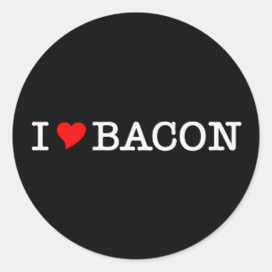 Bacon I Love Classic Round Sticker