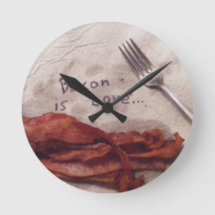 Bacon is Love Round Clock