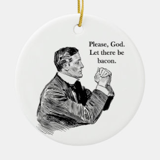 Bacon Let There Be Ceramic Tree Decoration