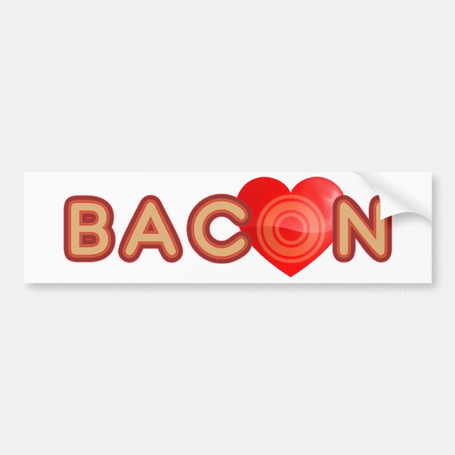 Bacon LOVE Bumper Sticker (Front)