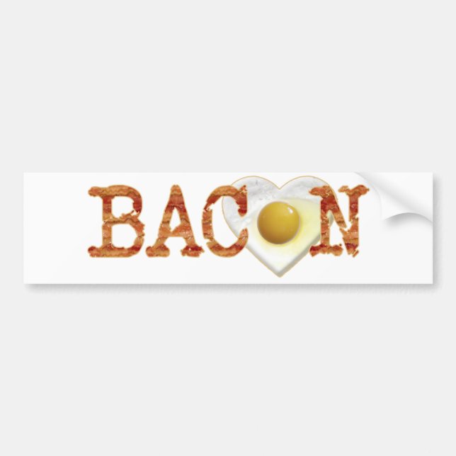 Bacon LOVE Bumper Sticker (Front)