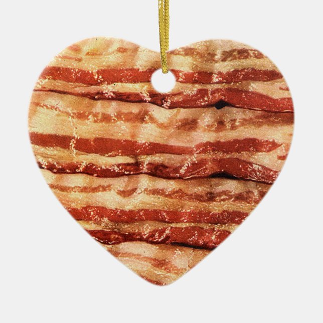 bacon love heart ornament (Front)