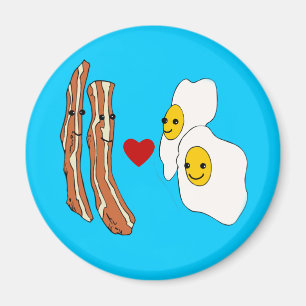 Bacon Loves Eggs Funny Bacon Design Magnet